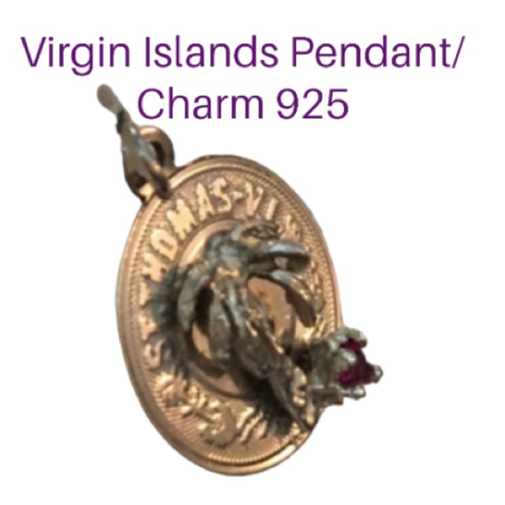 Vintage 925 Sterling Silver St. Thomas Virgin Islands Charm Pendant